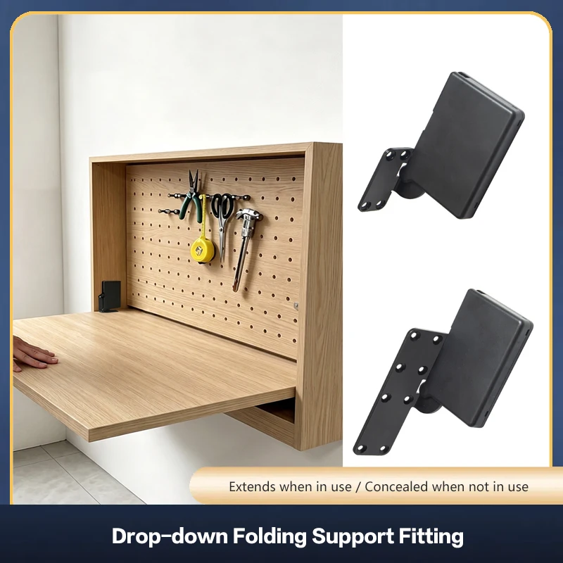 Heavy Duty Concealed Folding Table Support Bracket For Desk Cabinet Door Flip Up Down 90 Degree Load Bearing And Hardware 303