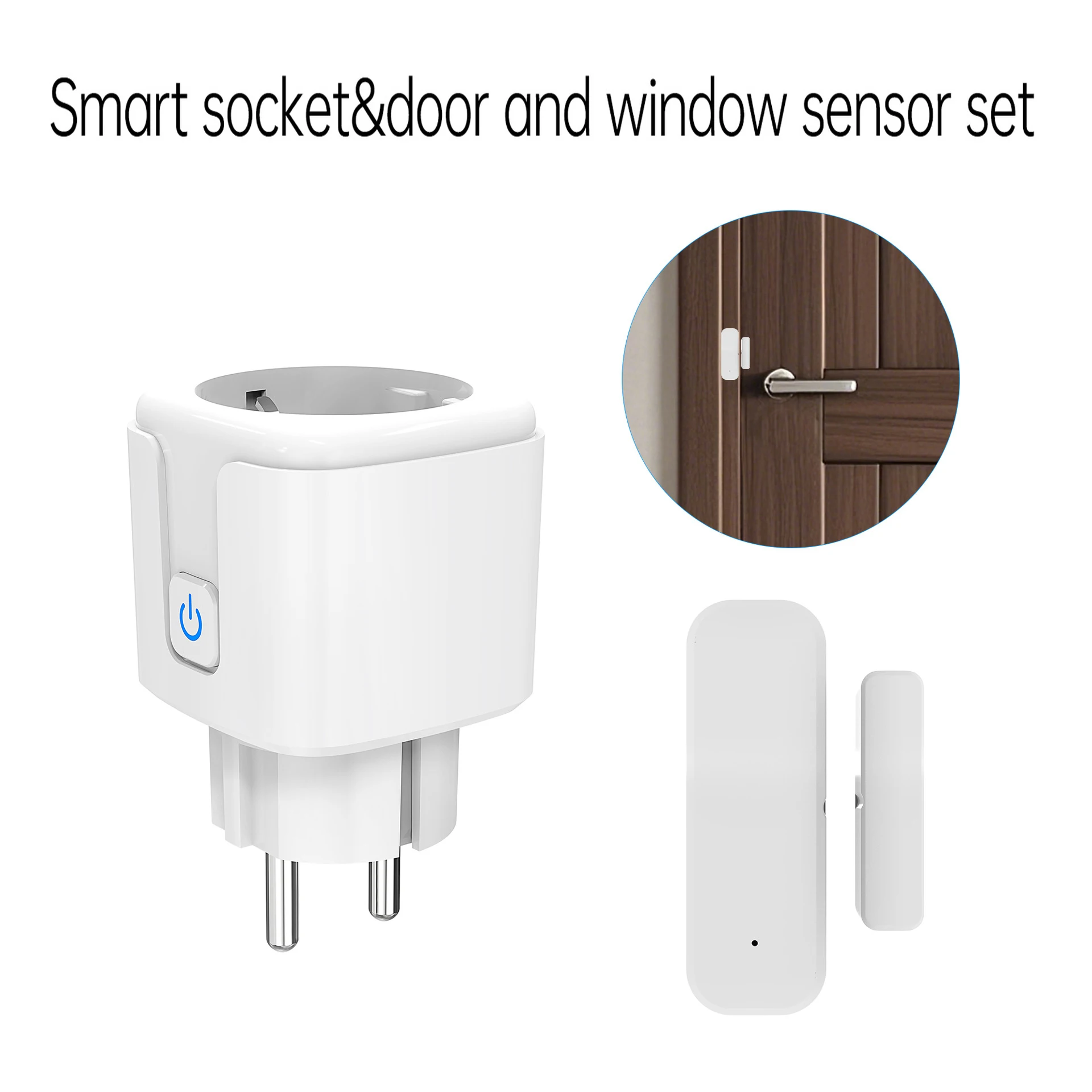 

EU Remote Control Socket Wireless Remote Control Door/Window Security Device With Door magnet, No wiring required remote switch