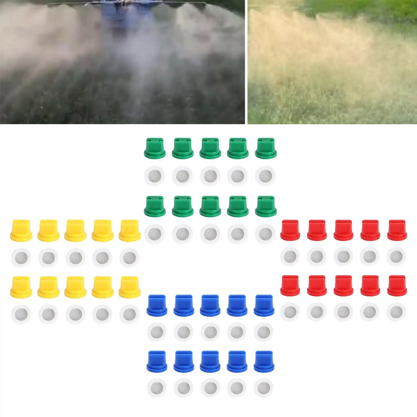 

10 шт. насадки с плоским вентилятором и 10 уплотнительными кольцами для фильтрации, сельскохозяйство на открытом воздухе