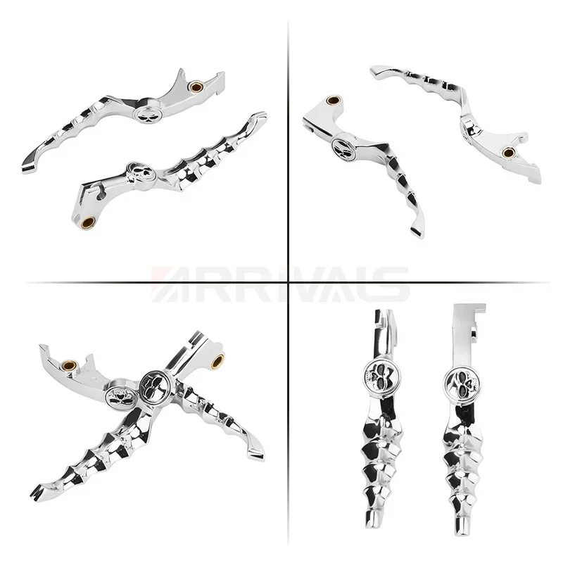 Chrome Motorcycle Skull Zombie Handle Brake Clutch Levers For Honda Shadow VT400 750 VLX VT400 600 VTX1300