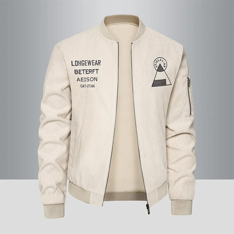 高品質のファッションハンサムマッチング新しい刺繍ルーズスーツメンズコーデュロイスリム小さなスーツフォーマルシングルウエストコートコート