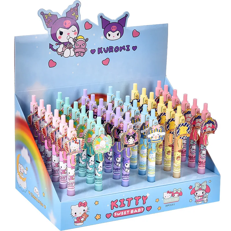 

12/36pcs Sanrio Creative Press гель Пен мило 0,5 мм черные чернила нейтральные ручки рекламные школьные принадлежности офиса