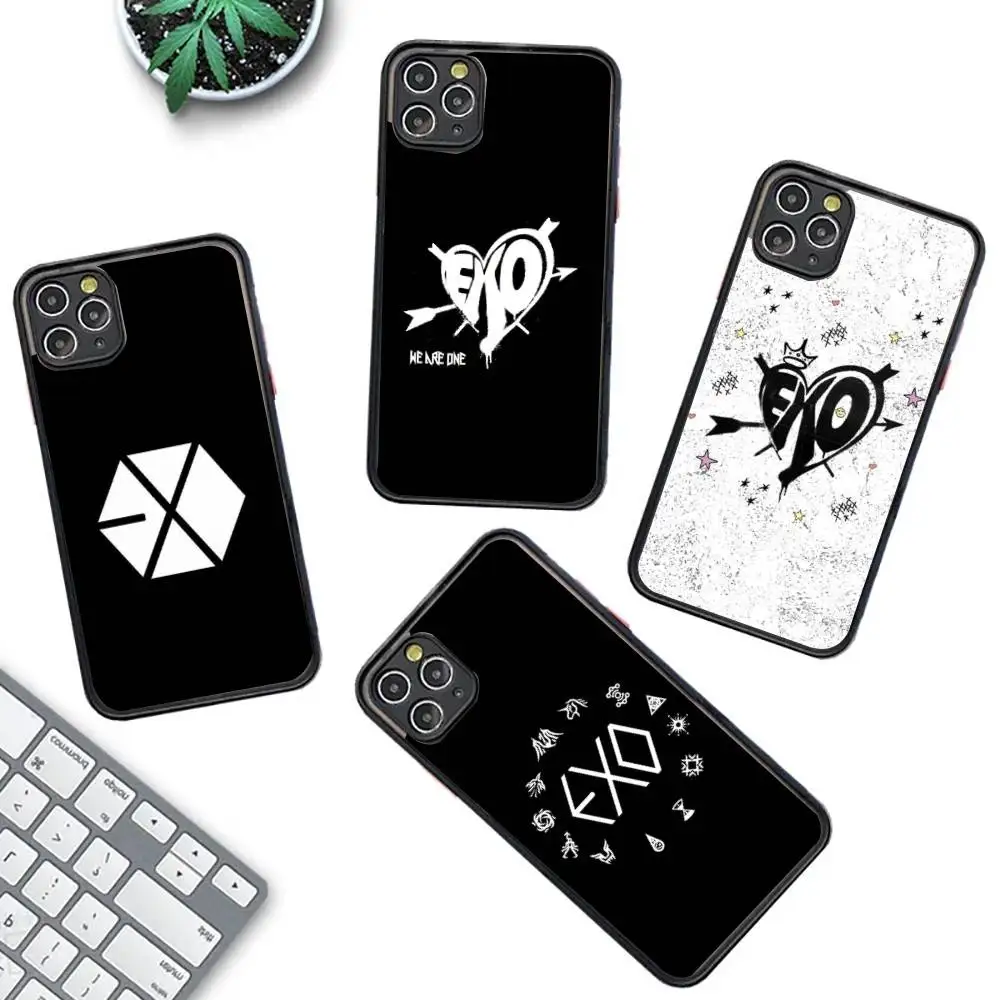 Funda para Teléfono Kpop E-EXO para iPhone 16 15 14 Plus 15 13 12 11 Pro Max X XS MAX, Carcasa Mate