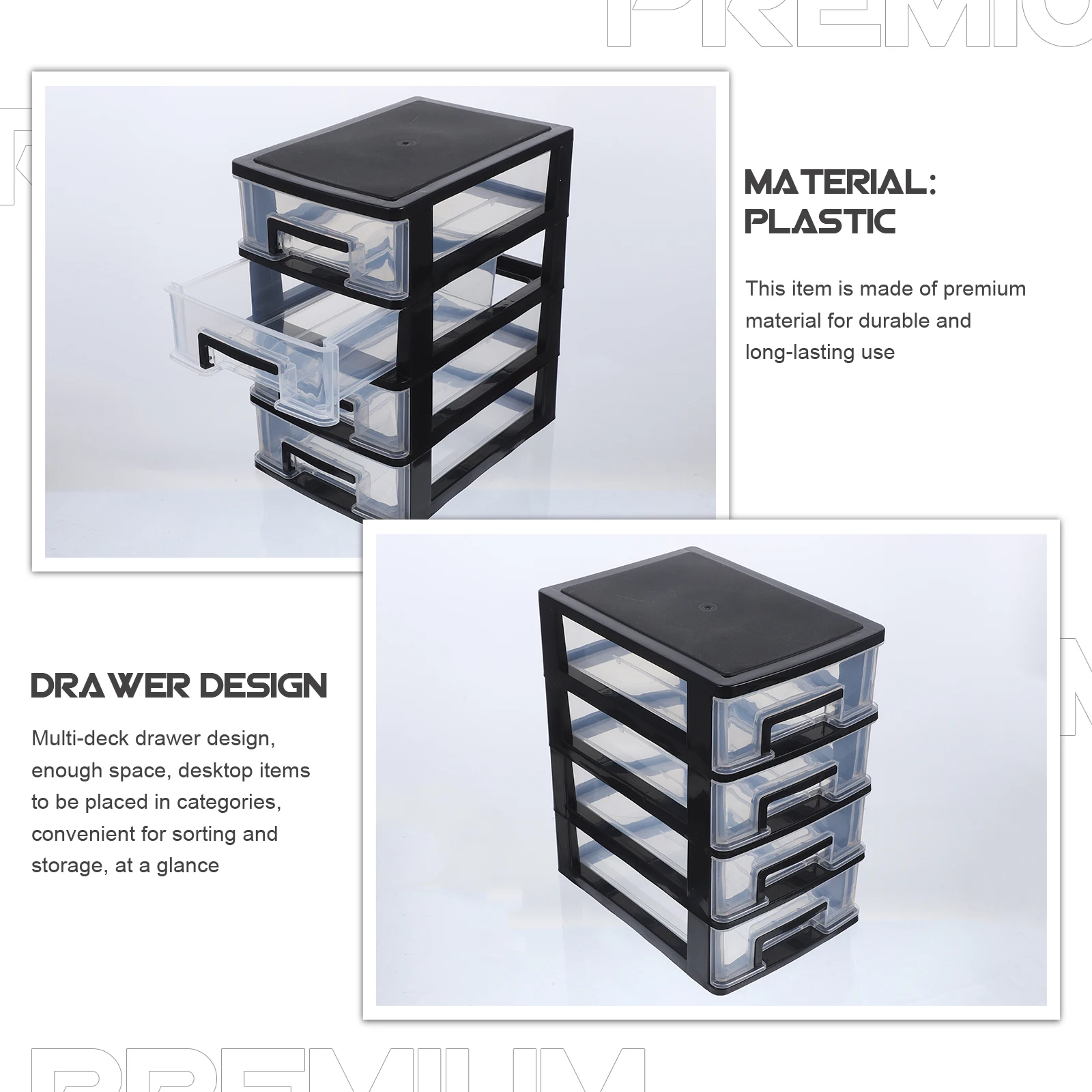 

Drawer Type Storage Cabinet Multi-layer Desktop Organizer Lightweight Box Home Plastic Furniture