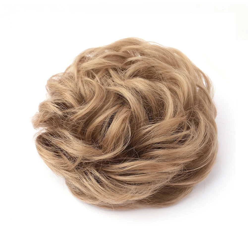 Großes, unordentliches Dutt-Haarteil, gewellt, lockig, Haargummis, synthetischer Chignon, Pferdeschwanz, Haarverlängerungen, gefälschter Chignon, Hochsteckfrisur-Haarteile für Frauen