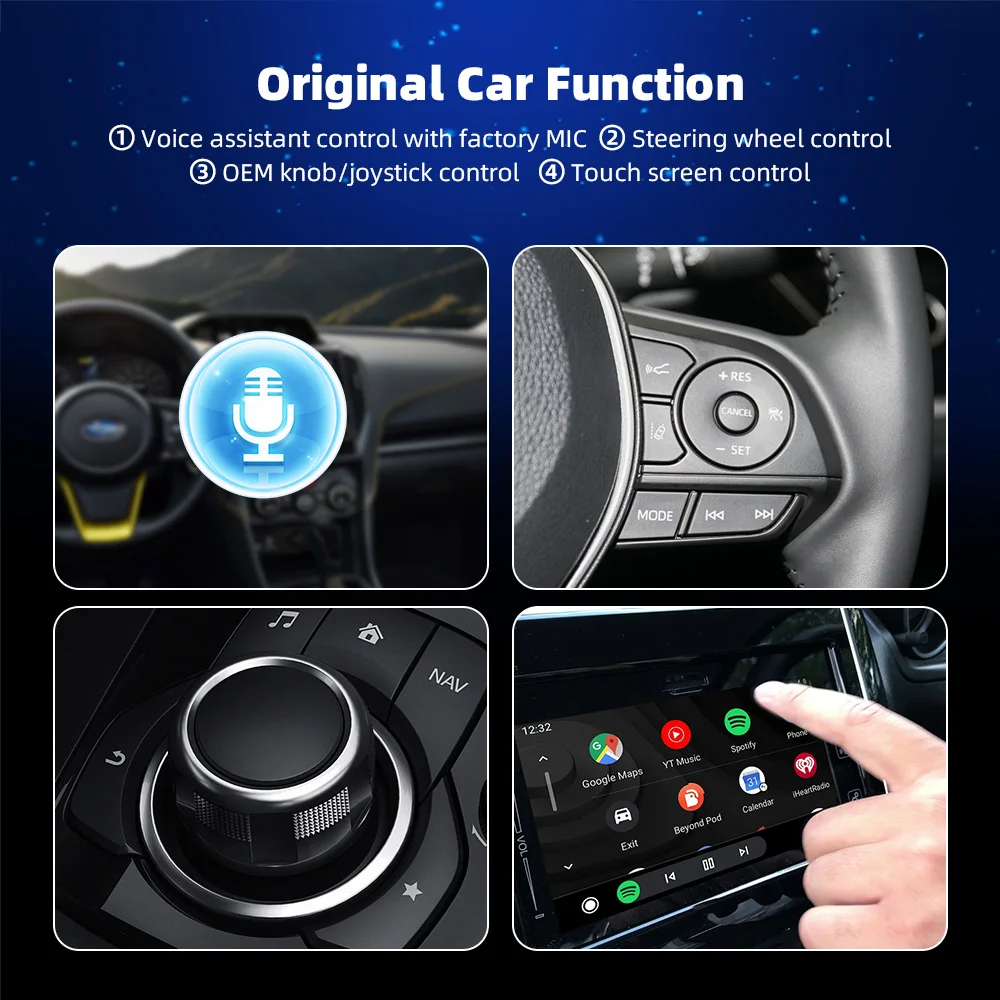 EKIY A2 Wired to Wireless Android Auto Adapter For Wired Android Auto Cars Smart Ai Box Bluetooth WiFi Spotify Auto Connect Map