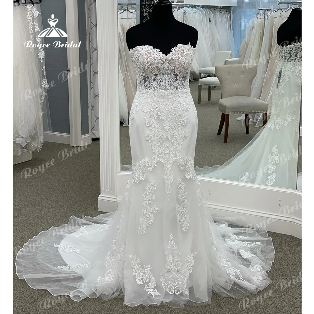 

Roycebridal Luxury Bridal Dress Lace Mermaid Wedding Gowns Backless 2024 Noiva Vestido Sexy Women Boho Beach Wedding Dresses