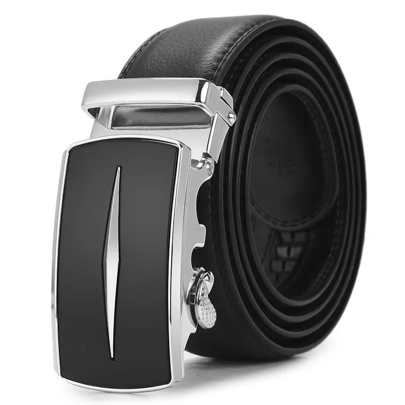 Leisure men's belt metal automatic buckle faux leather men's belt PU men's business belt