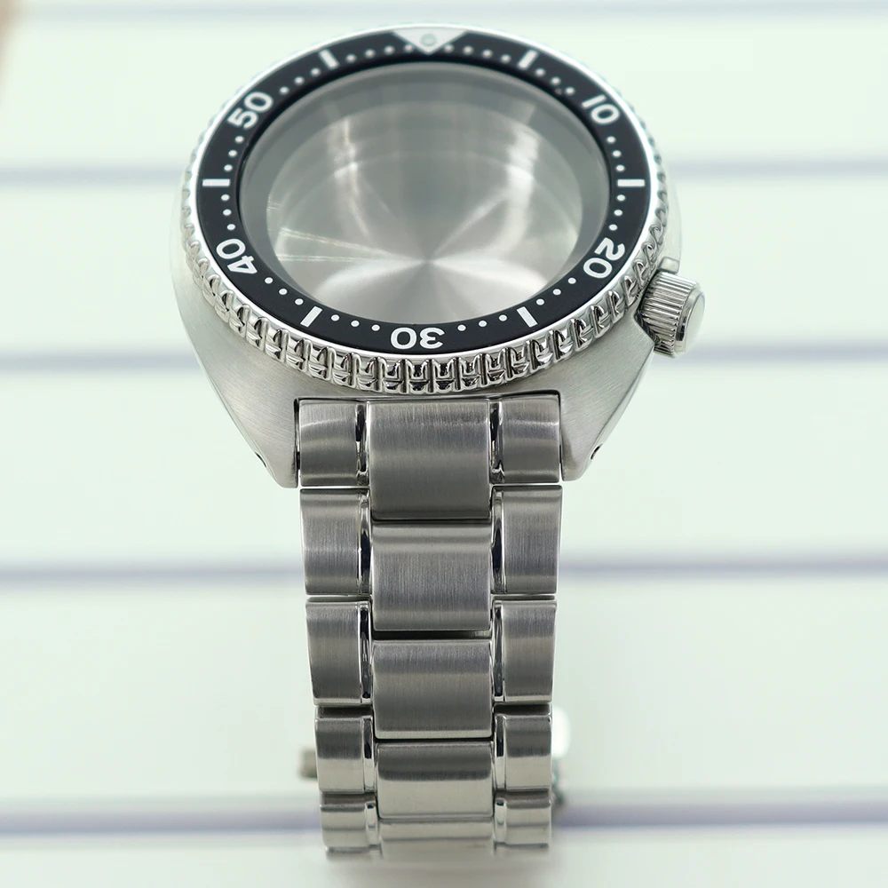 45mm 316L Edelstahl-Uhrengehäuse mit Armband und Saphirglas für Mod SKX Big Abalone NH35 NH36 NH38 Automatikwerke 28,5mm Zifferblatt – Detail 4