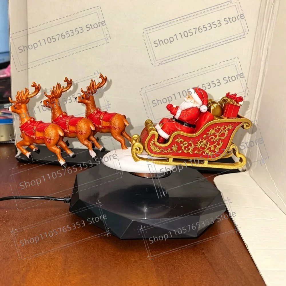 2026 Fun Magnetic LevitationChristmas Santa's Flying Sleigh,Floating Xmas for Home Office Unique Christmas Home Special Gifts