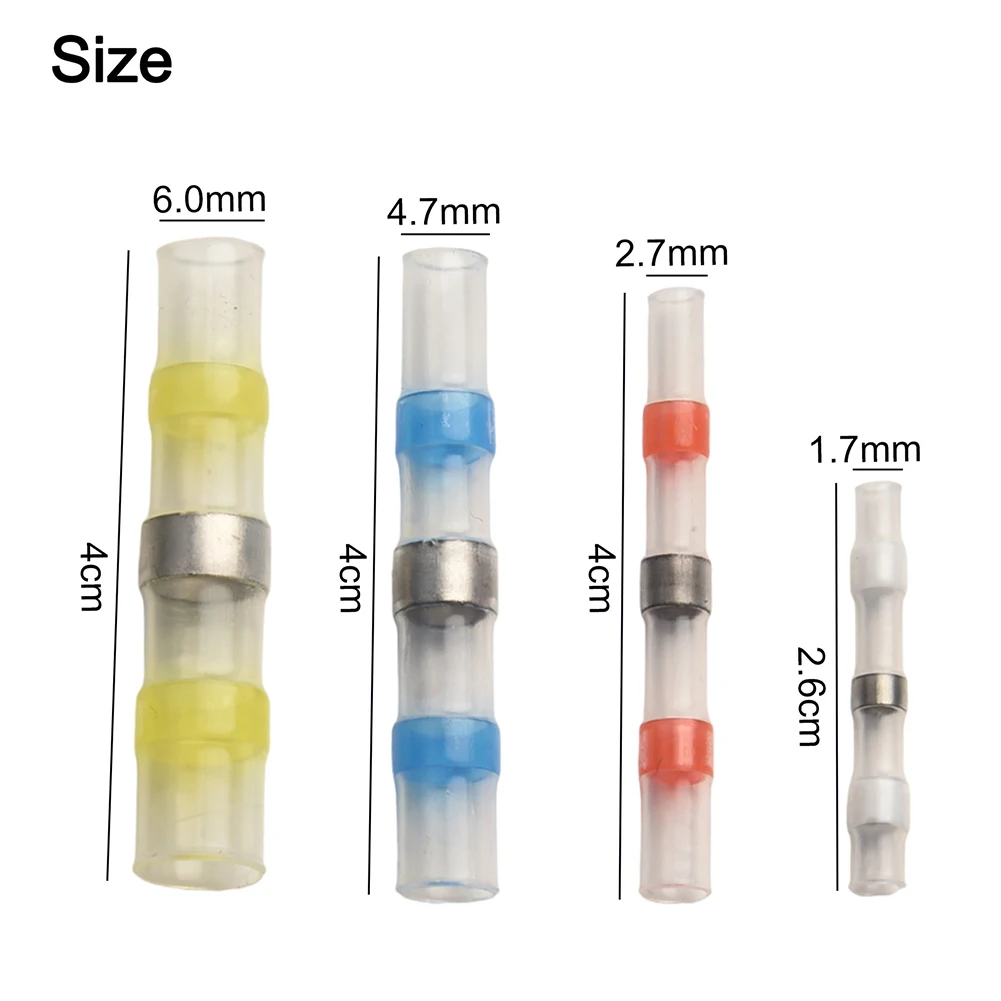 For Automotive Wiring Butt Wire Connectors Solder Seal Sleeve For DIY Electrical Projects Polyolefin Heat-shrinkable