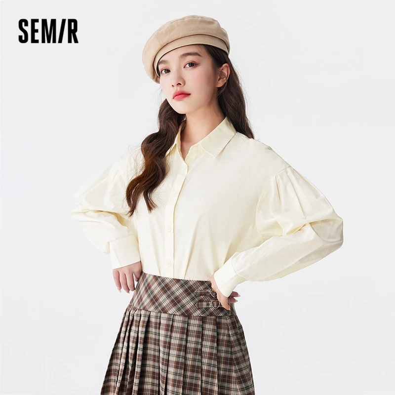 Semir Women Shirt Long-sleeved Shirt Autumn New Simple Commuter Vest Casual Loose Two-piece Suit Fashionable All-match Shirt