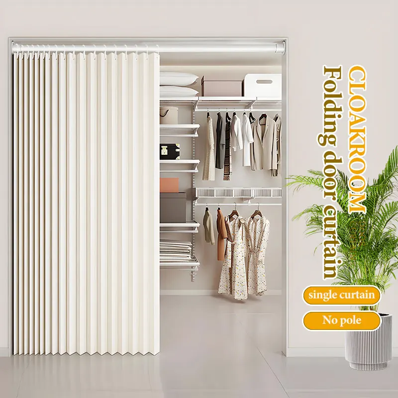 Foldable Door Curtain Soft Safety Pinch Proof Child Protection with Hooks for Kids Room Kindergarten Play Area Doorway Prevent P - view 2