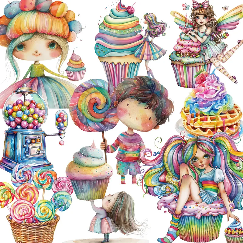 20Pcs/Pack Candy and Dessert Paradise Sticker DIY Craft Scrapbooking Album Junk Journal Decorative Stickers