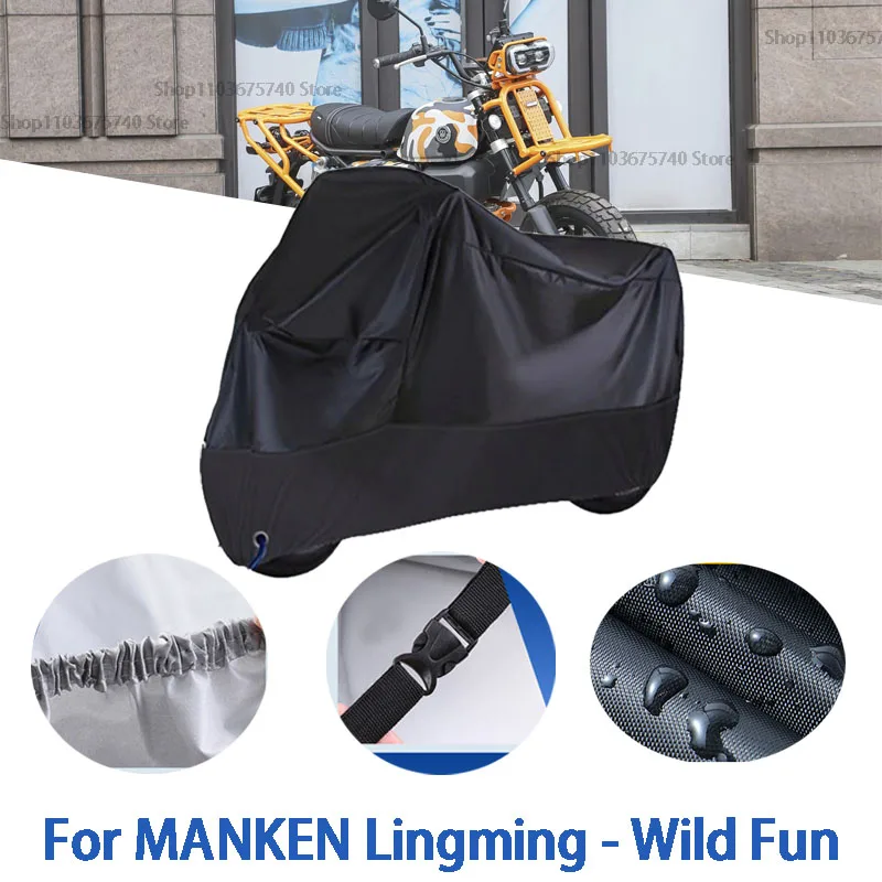 

Motorcycle Full Covers For MANKEN Lingming - Wild Fun Car Outdoors Sun Protection Dust No Ear Thickened Oxford Clothcover