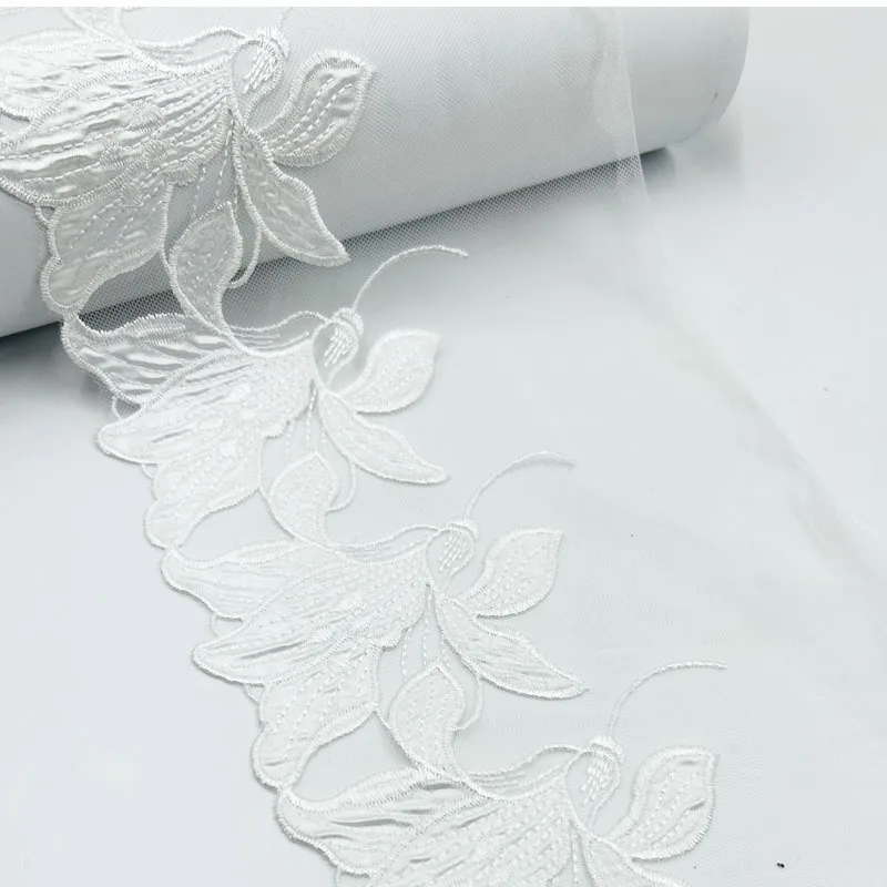 

20Yds Floral Embroidery Lace Trim For Skirt Hem Bra Lingerie Clothes Sewing Material DIY Apparel Dress Fabrics