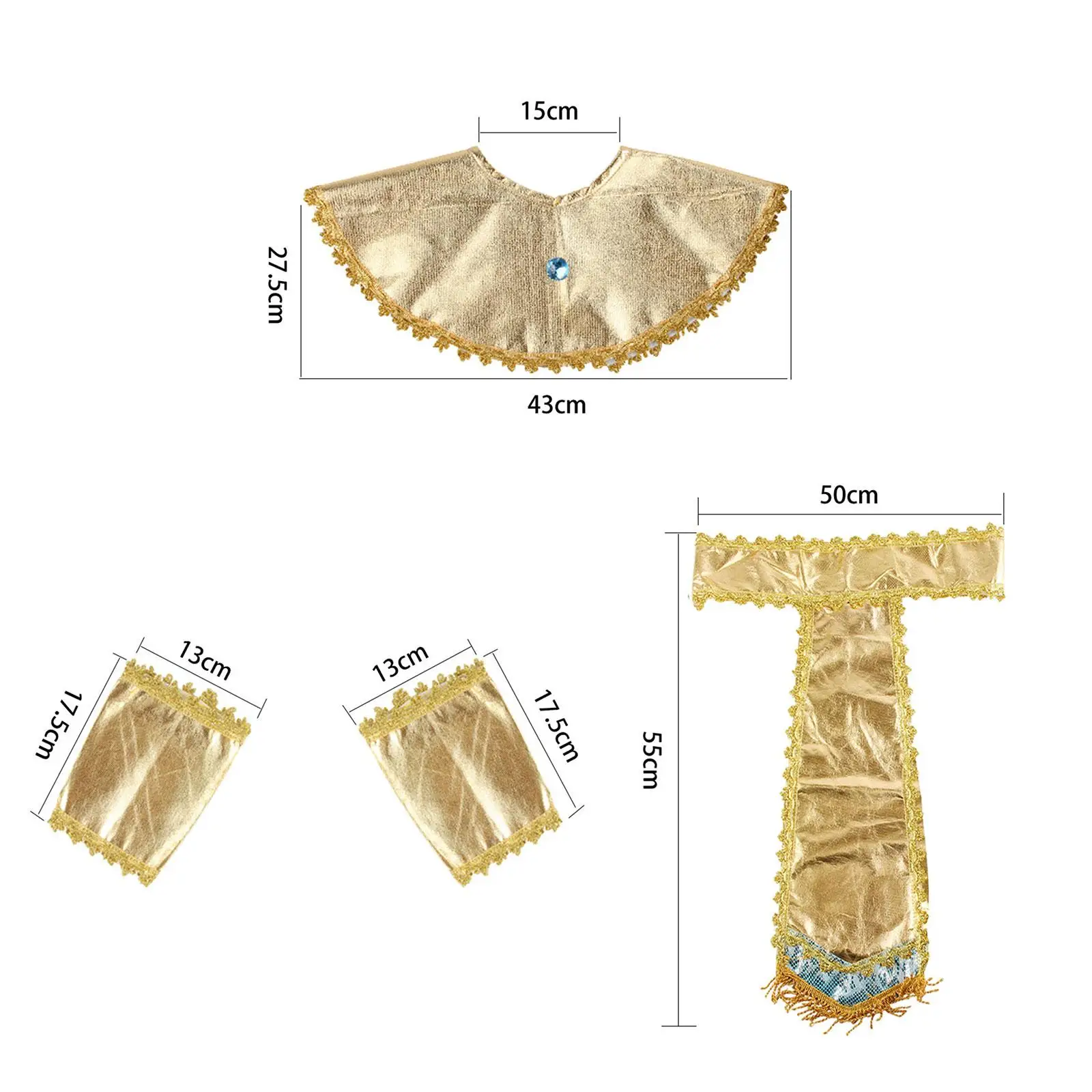 Colarinho Cosplay Egípcio para Férias, Traje Acessórios, Pageant Roupas