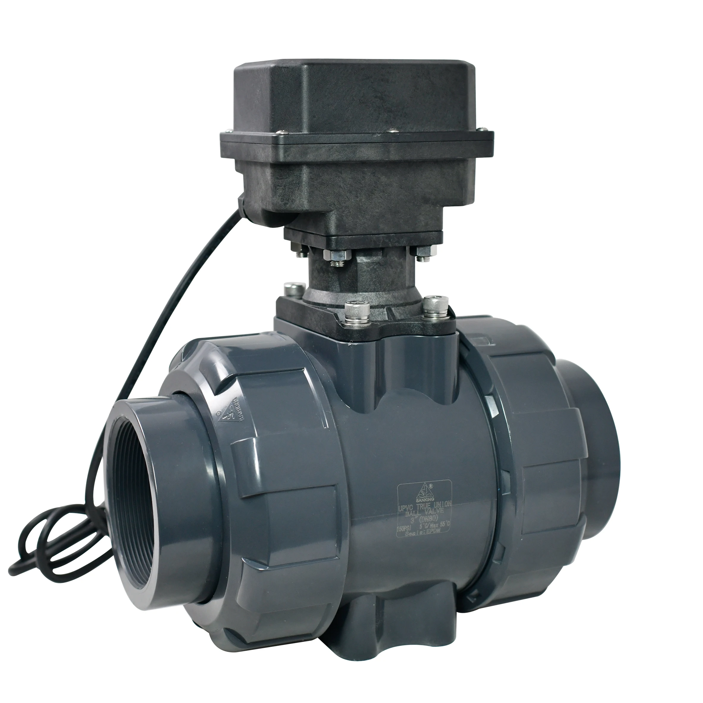 

A550 DN80 3 Inches Electric Valves Motorized UPVC Ball Valve DC12-24V electric ball valve