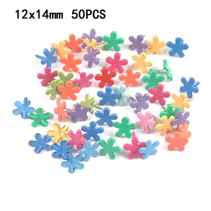 Colorful Star/Heart shaped Metal Brads DIY Crafts Scrapbooking Embellishment Fastener Handwork Accessories Home Decoration