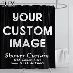 IHX Custom Shower Curtain Bathroom Waterproof Curtains Fabric Customized Photo Polyester Bath Decor With Hooks POD Dropshipping