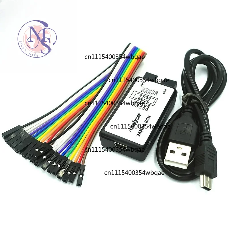 8 Channel USB Logic Analyzer 24M Sampling Rate, Debug Tool Compatible with MCU ARM FPGA