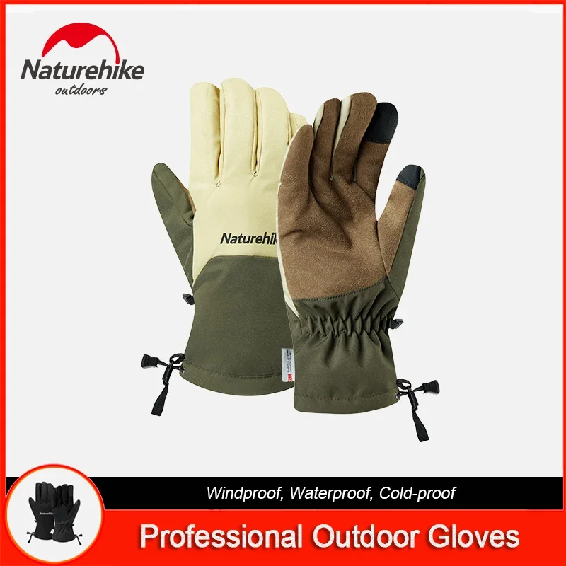 Naturehike Waterproof Windproof Cold Weather Gloves Autumn Winter Cold Proof Outdoor Cycling Hiking Non-slip Touch Screen Gloves