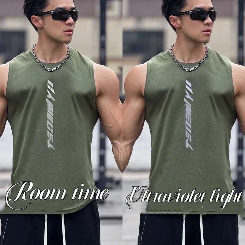 2026 NEW Fitness Sports Tank Tops Men Gyms Workout Sleeveles Shirt Male Summer Loose Undershirt basketball Running men Vest