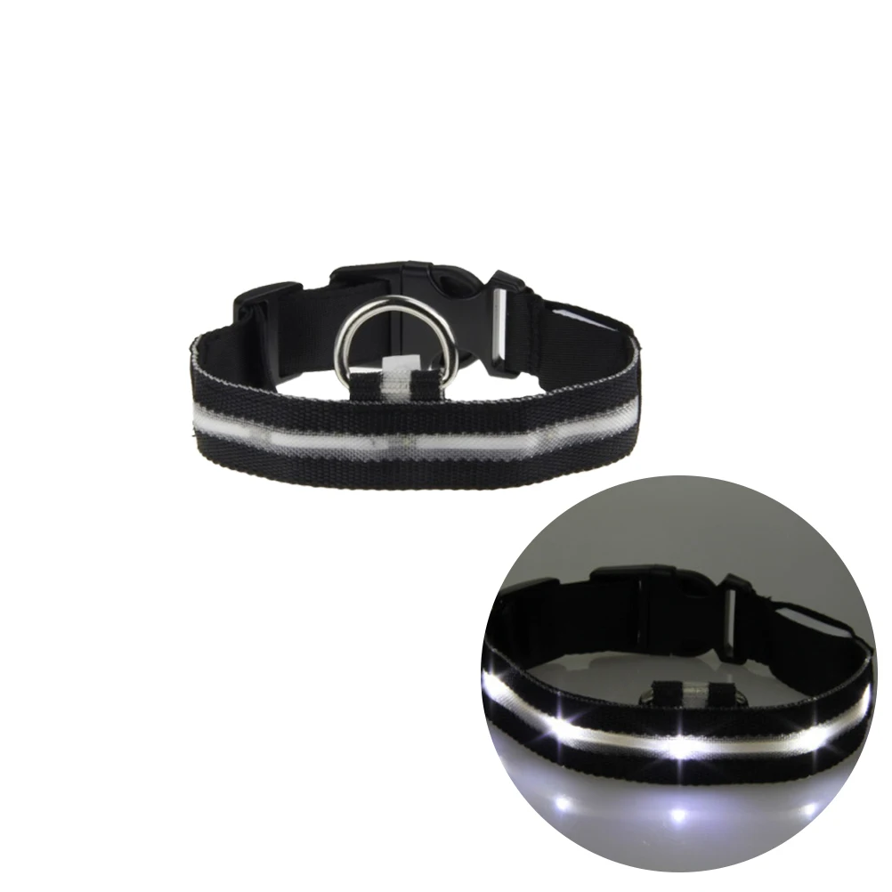 

2.5CM Pet LED Dog Collars Light Night Glow Flash Adjustable Length 7 Pet Collar Colors Steady Slow Safe