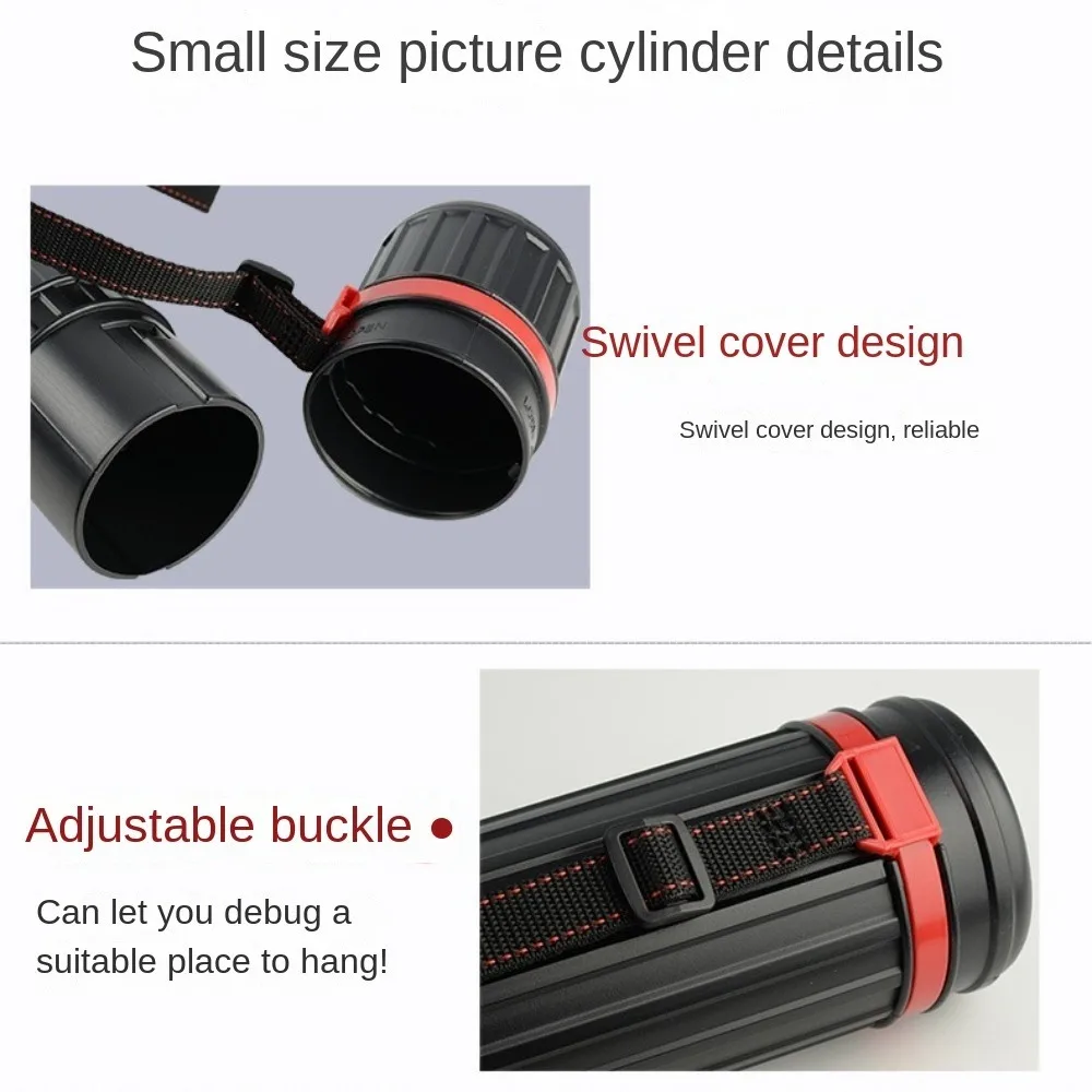 New Plastic Art Storage Tube Box Adjustable with Shoulder Straps Drawing Cylinder Scalable Poster Tube