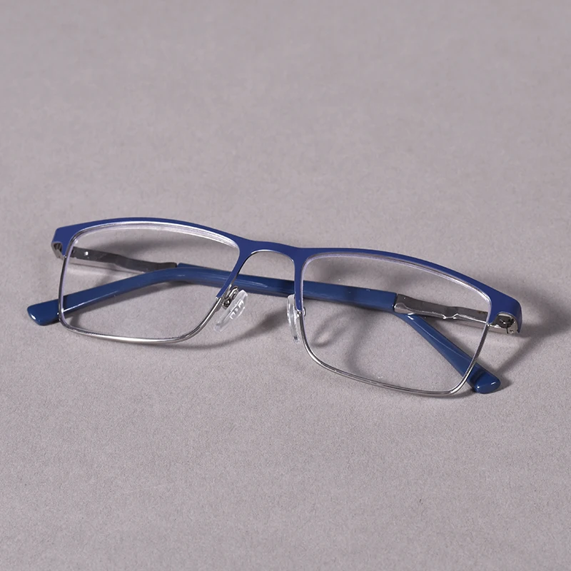 Blau Licht Lesebrille Männer Computer Leser Anti Glare Metall Rahmen mit Federscharnier Doppel Farbe Metall Brillen Rahmen + 100 – Detail 20