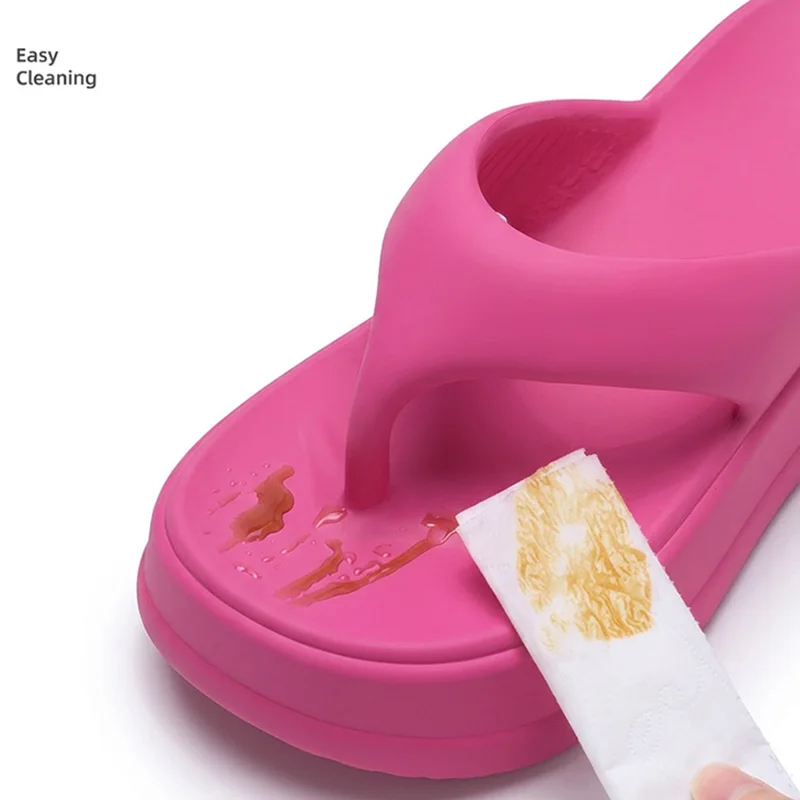 Chunky Platform Rose Red Height Increase EVA Sandals Women Summer Wedge Heel Beach Flip Flops Woman Lightweight Non Slip Sandals