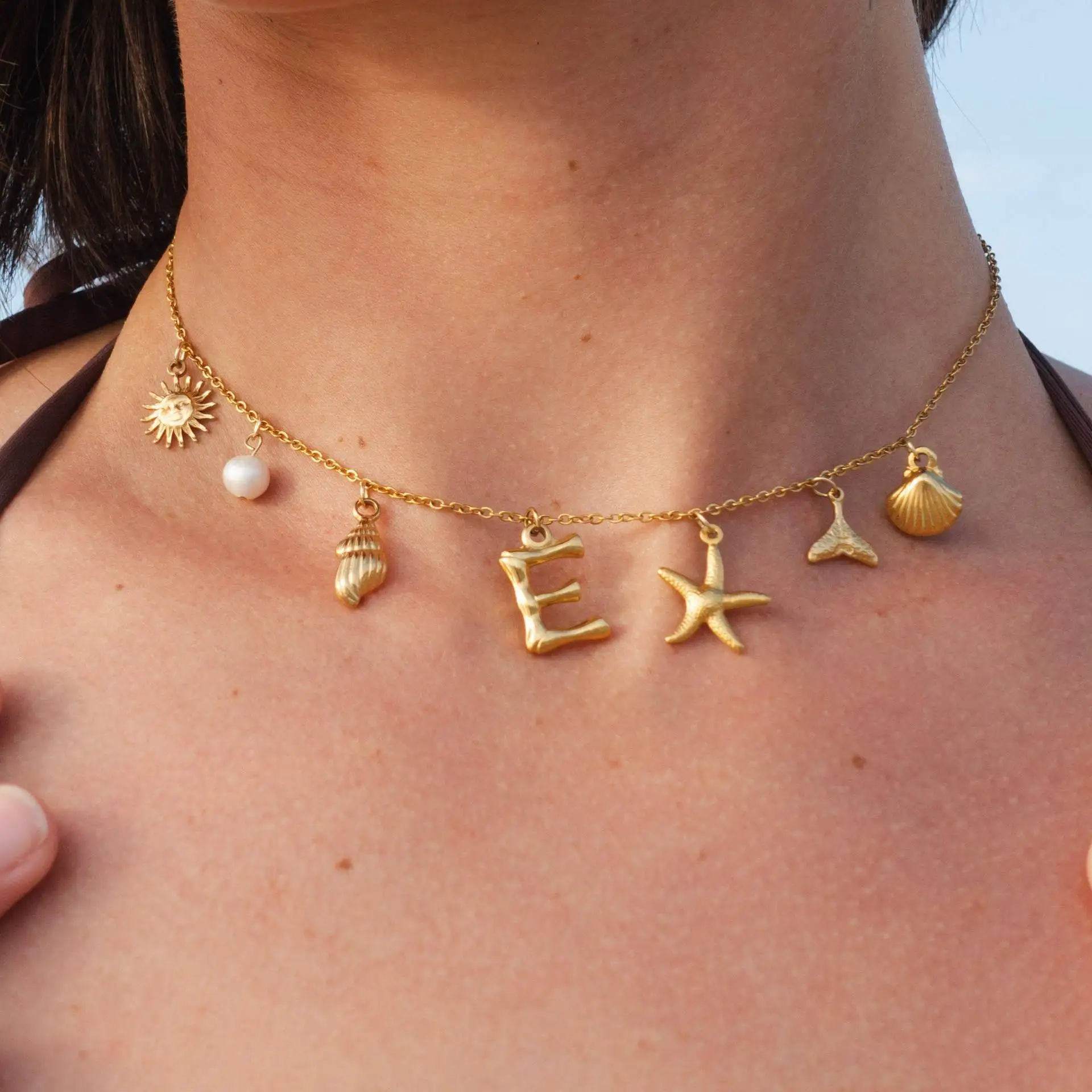 

Stainless steel Vintage Beach Conch shell pendant Necklace pendant diy necklace