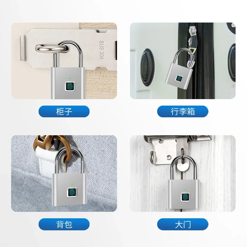 Fingerprint Padlock Waterproof  Digital Door Lock Smart Locks Fingerprint Drawer Lock Electronic Door Lock Security Protection