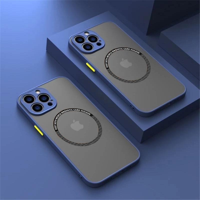 Magnetic Matte PC Case For iPhone 15 14ProMax 13 12 Mini 11 Pro Max X XS XR 15 14 Plus Magsafe Wireless Charging Phone Cover