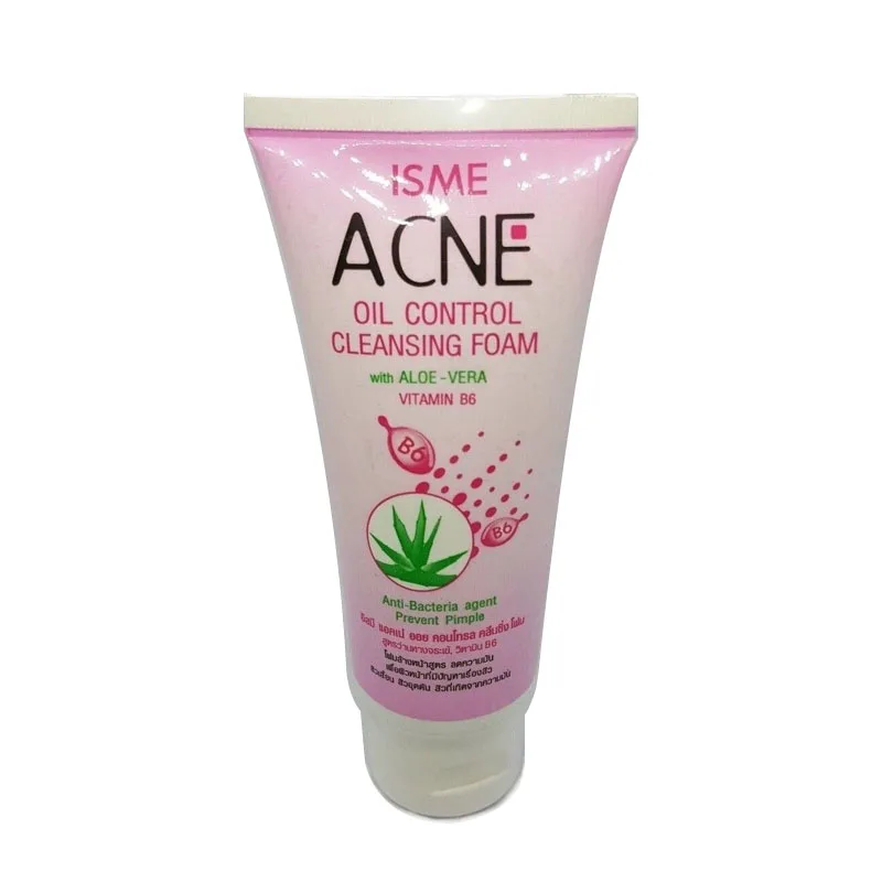 Thailand Isme Acne Oil Control Cleansing Foam 60g Aloe Vera Vitamin Reduce Black Spots Narrows The Pores Soothes The Skin