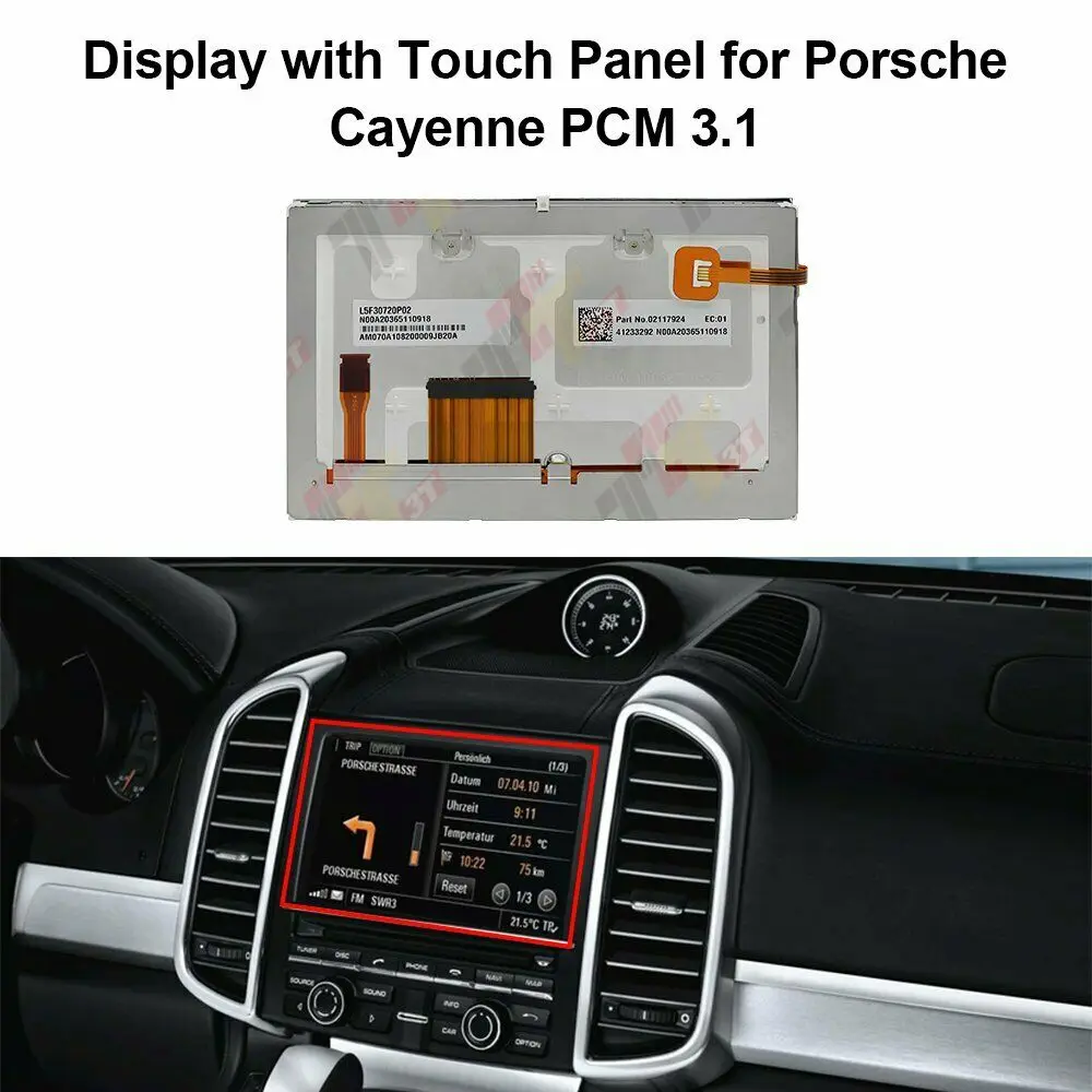 Dashboard LCD Display with Touch Panel for Porsche 911 (997) Cayenne Macan PCM 3.1 Navigation