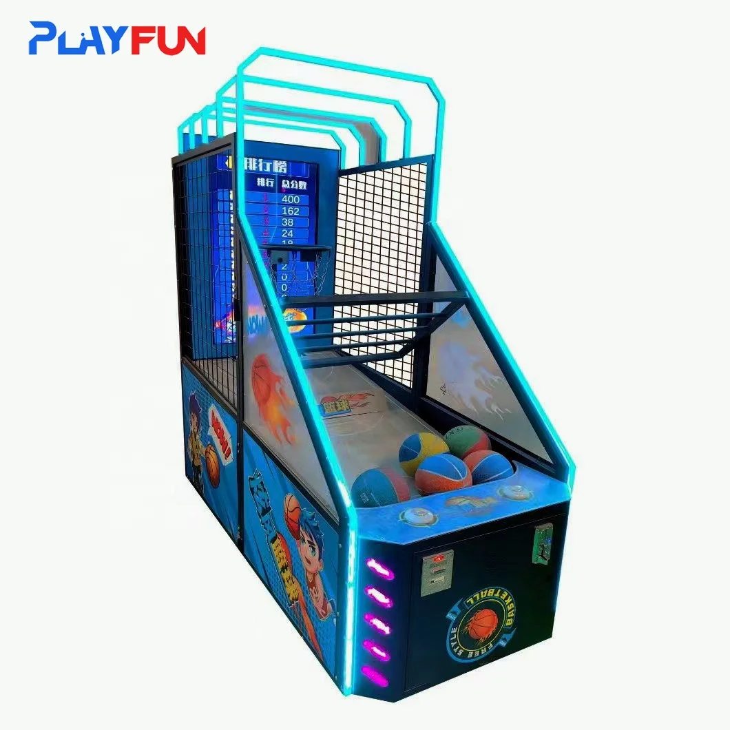 آلة كرة السلة عالية الجودة من Playfun تعمل بقطع النقود المعدنية للأطفال لعبة كرة السلة مع شاشة #1