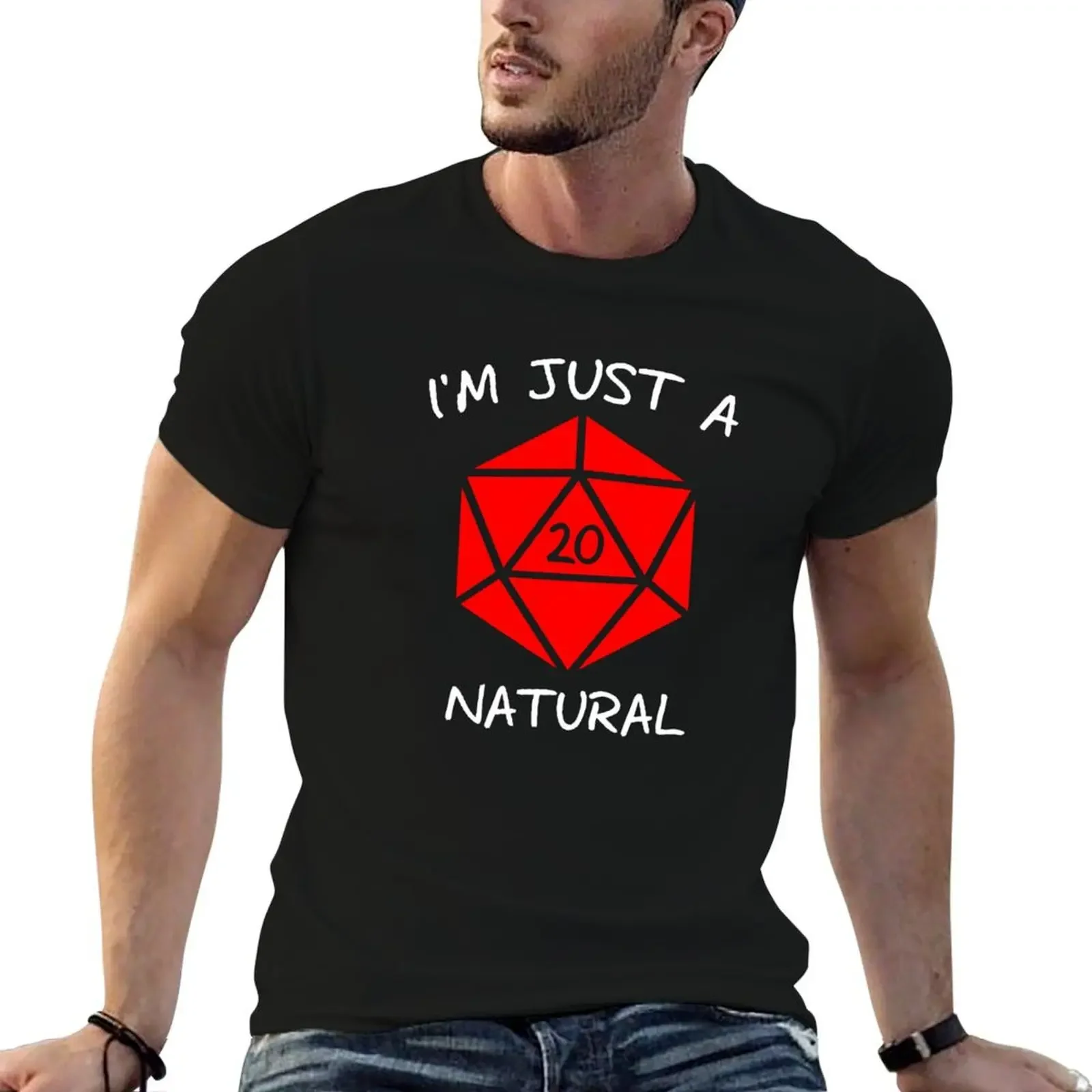 

I'm Just A Natural (White Text) T-Shirt plus size clothes man clothes mens white t shirts