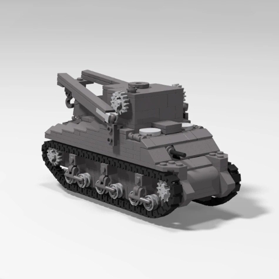 MOC سلسلة عسكرية مجنزرة دبابة m4a4 شيرمان الجيش القتال مركبة بنة التجمع نموذج كبار الطوب لعبة هدايا الاطفال #5