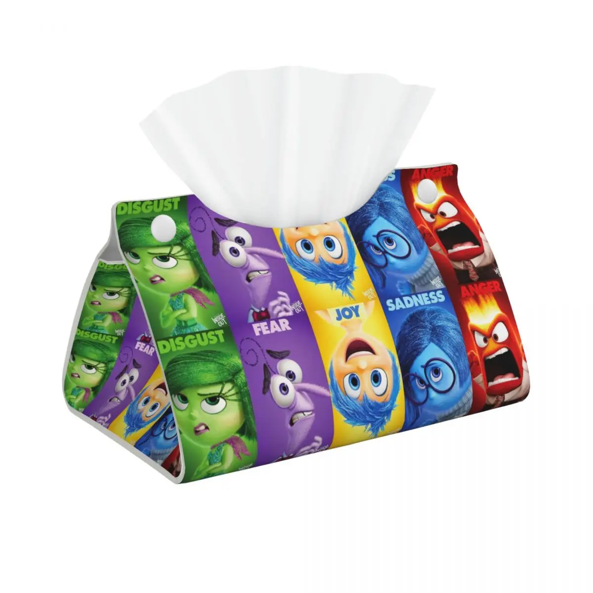 Custom Inside Out Facial Tissue Box Cover Rectangular PU Leather Tissue Box Holder for Car Toilet