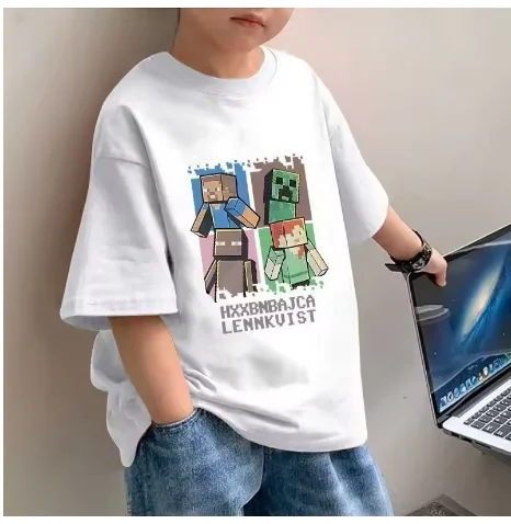 

Cartoon Printed Cool Kids T-shirt Harajuku T-shirt JapaneseCoton Kids Short Sleeve T-shirt Collar T-shirt 2025 Summer Boys New
