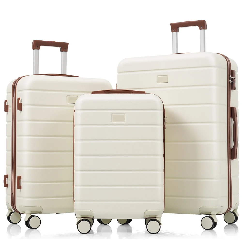 

3Pcs Premium ABS Luggage Set with TSA Lock & 360° Spinner Wheels, 20/24/28 Inch Travel Suitcase for All Trips