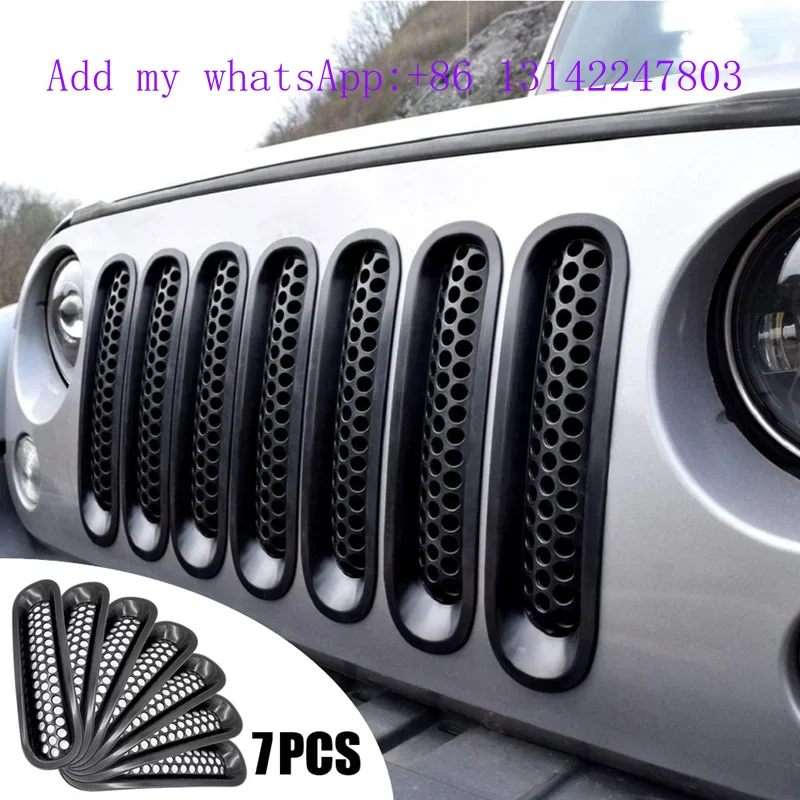 

7PCS Car Front Bumper Racing Grills For 2007-2017 Replacement Snap-On Black Grille Exterior Modification Parts