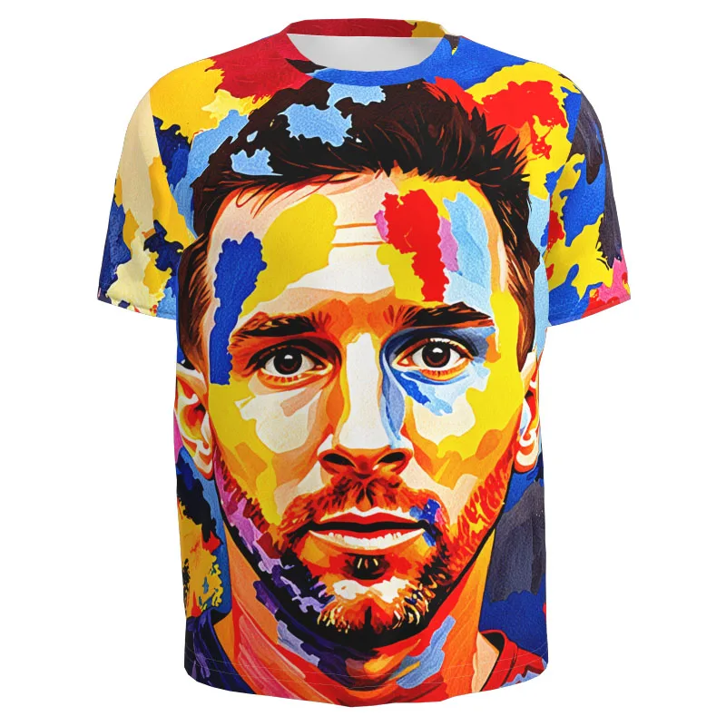 

Lionel Messi Free Custom Label T Shirt Name Number Portrait Game Argentina Team T-shirt Soccer 10 Jersey Doodle 3D Style Clothes