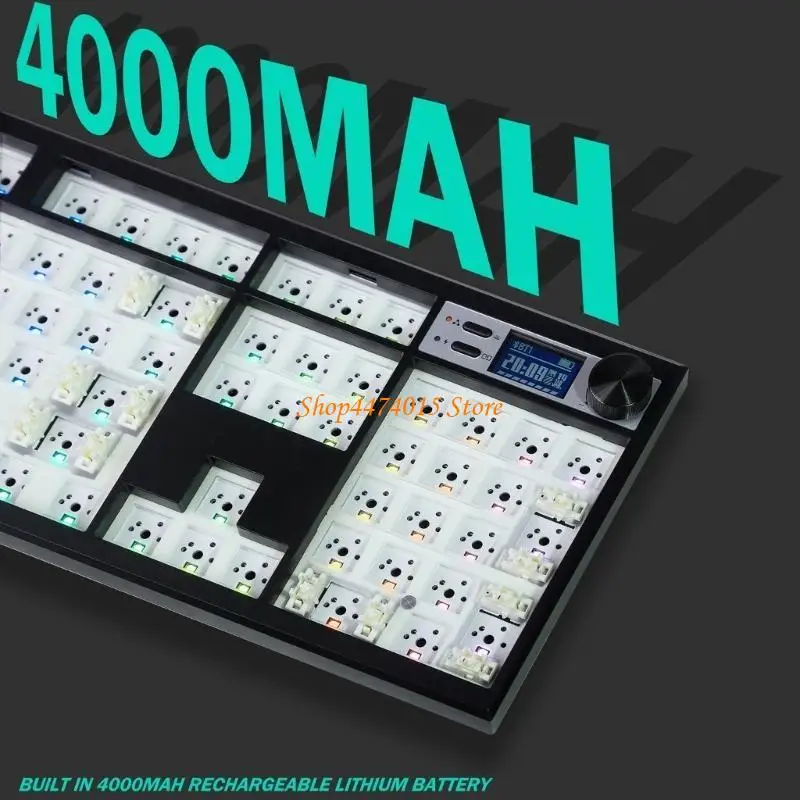 K1AA GMK104 3MODESカスタマイズ可能なメカニカルキーボードTypec 2.4GHz BT5.0ディスプレイ付き