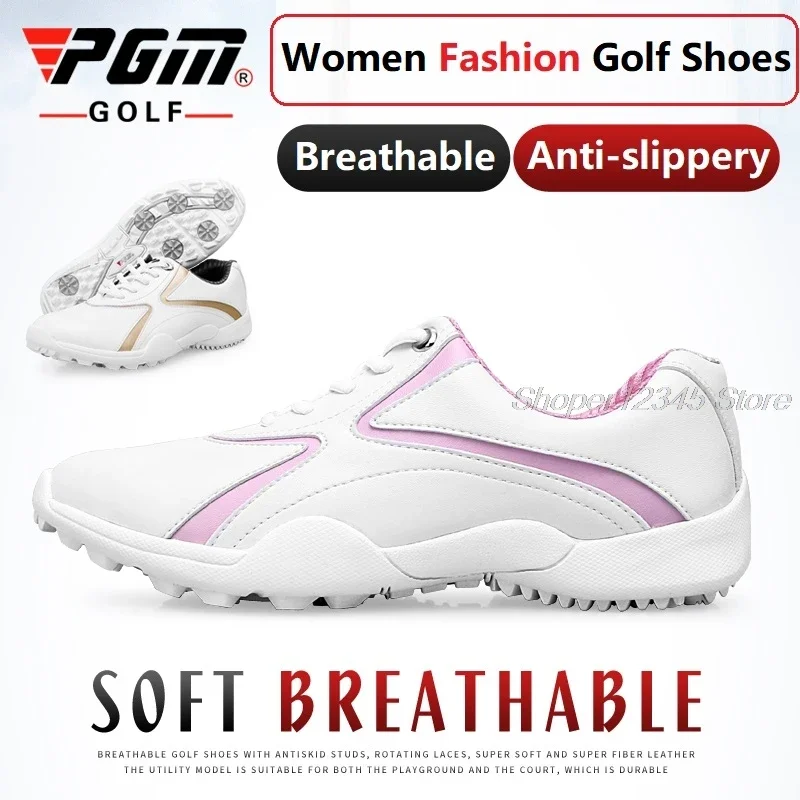 

Pgm Golf Shoes Women Anti-Slip Spikes Golf Sneakers Ladies Lightweight Sport Golfing Shoes Breathable Athletic Sneakes Eu35-39