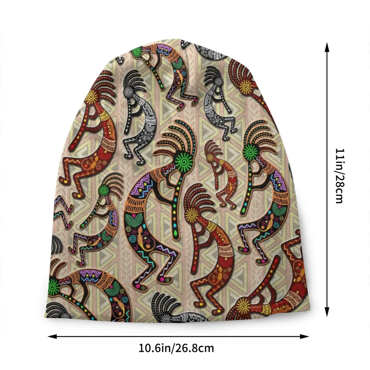 Custom African Tribal Native Kokopelli Skullies Beanies Caps Unisex Winter Warm Knit Hat Men Women Hip Hop Adult Bonnet Hats