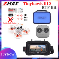 Emax Tinyhawk III RTF Kit 3 FPV Racing Drone F4 15000KV RunCam Nano 4 25-100-200mW VTX 1-2S FrSky D8 w/ Controller & Goggles