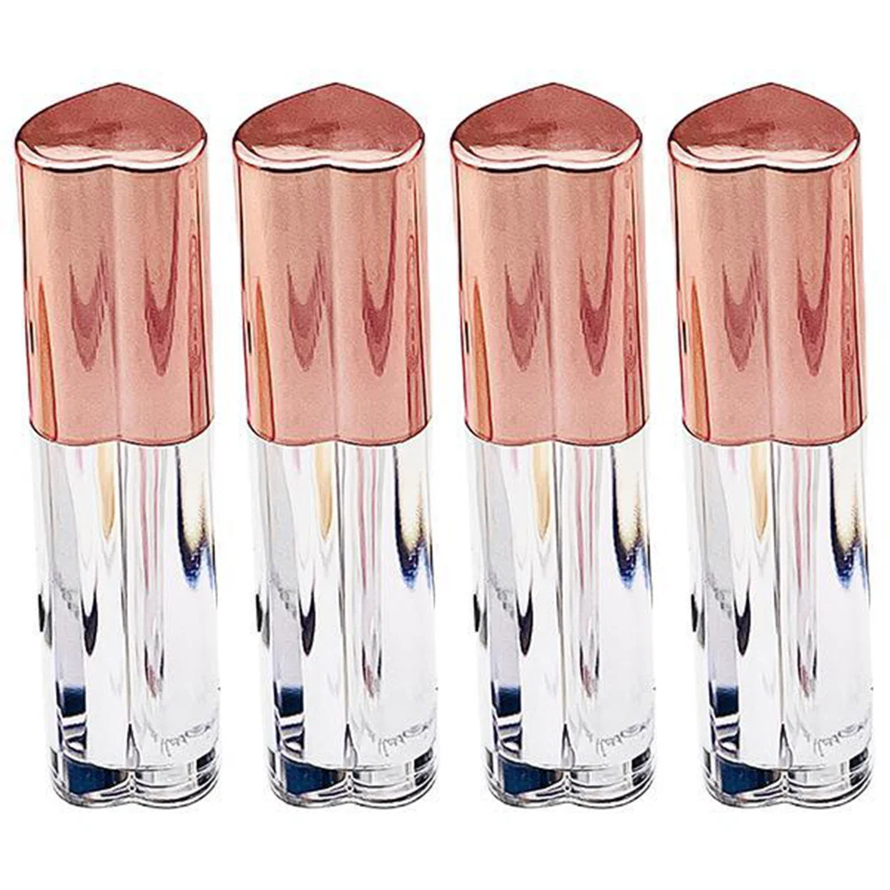 

4Pcs Small Lip Gloss Containers Transparent Leak Proof Tubes with Brush Wand Empty Lip Color Holders for Travel Use