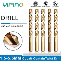 YIFINO Cobalt Containing Fried Twist Drill High Strength Drilling Drill Metal Iron Plate Stainless Steel Special Alloy Swivel